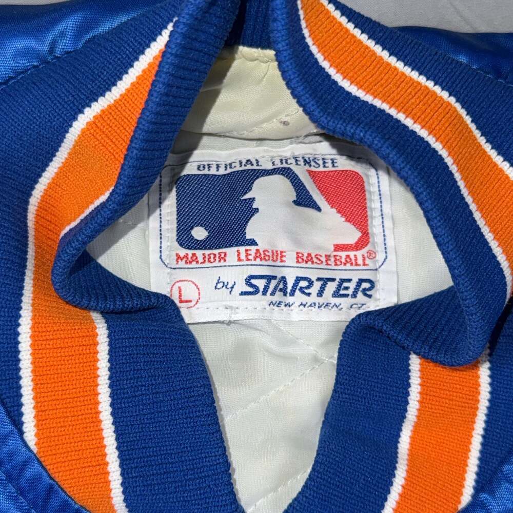 Vintage Starter New York Mets MLB Satin Bomber Jacket Size Large - Picture 3 of 11
